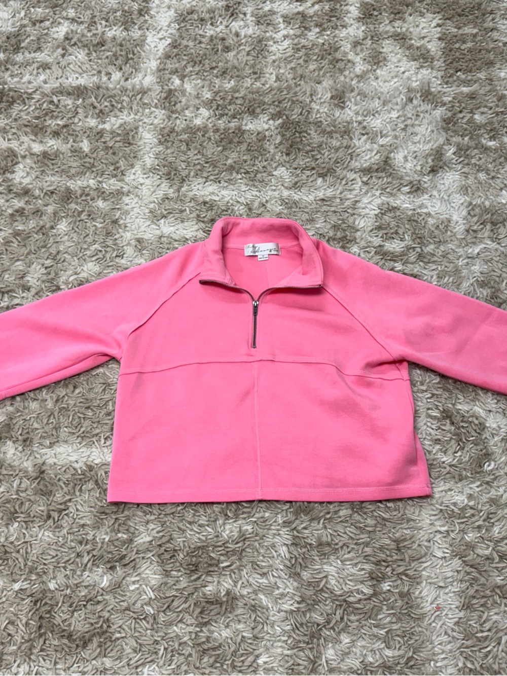 Womens Pink Quarter-Zip Pullover